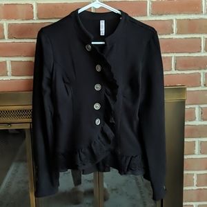 Xhilaration Black Lacy-Edged Jacket